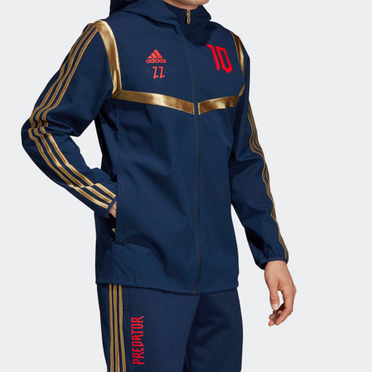 Men's adidas Falcon Zidane Soccer/Football Training Hooded Jacket Blue DZ7312