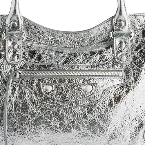 (WMNS) Balenciaga Le City Medium Bag Metallized 'Silver' 7977862AA9R8122