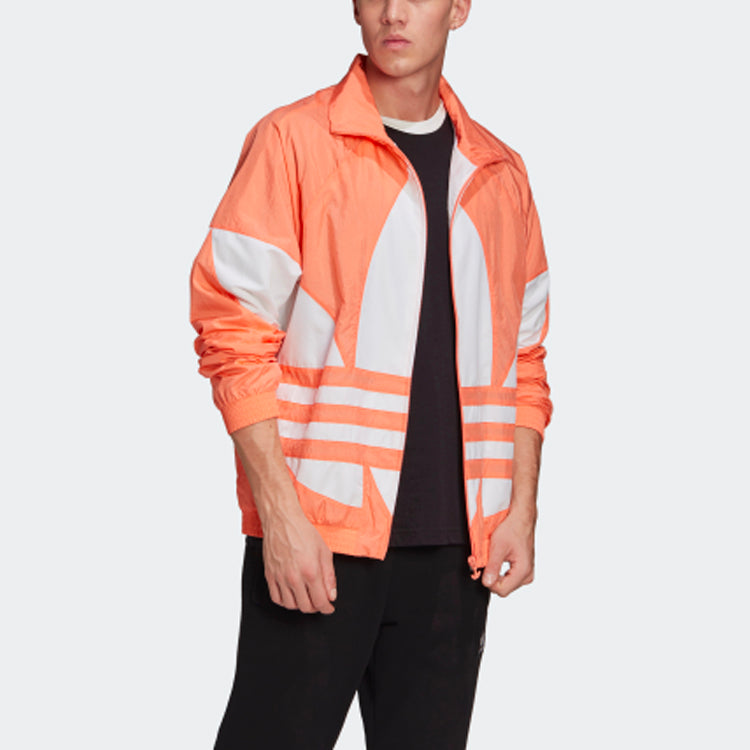 adidas originals SS20 Big Trefoil Track Jacket For Men Orange/White FM9890