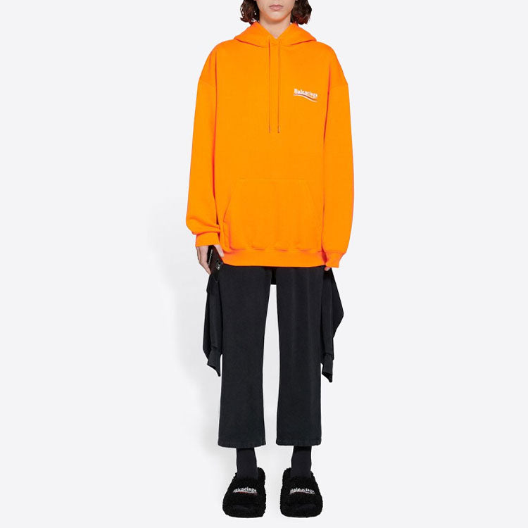 (WMNS) Balenciaga FW21 Logo Hoodie Orange 578135TKVE97073