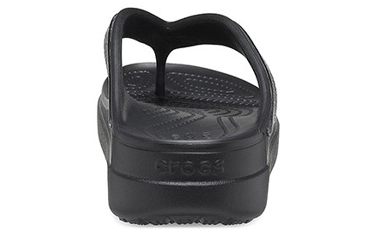 (WMNS) Crocs Thick Sole Black Slippers 206919-001