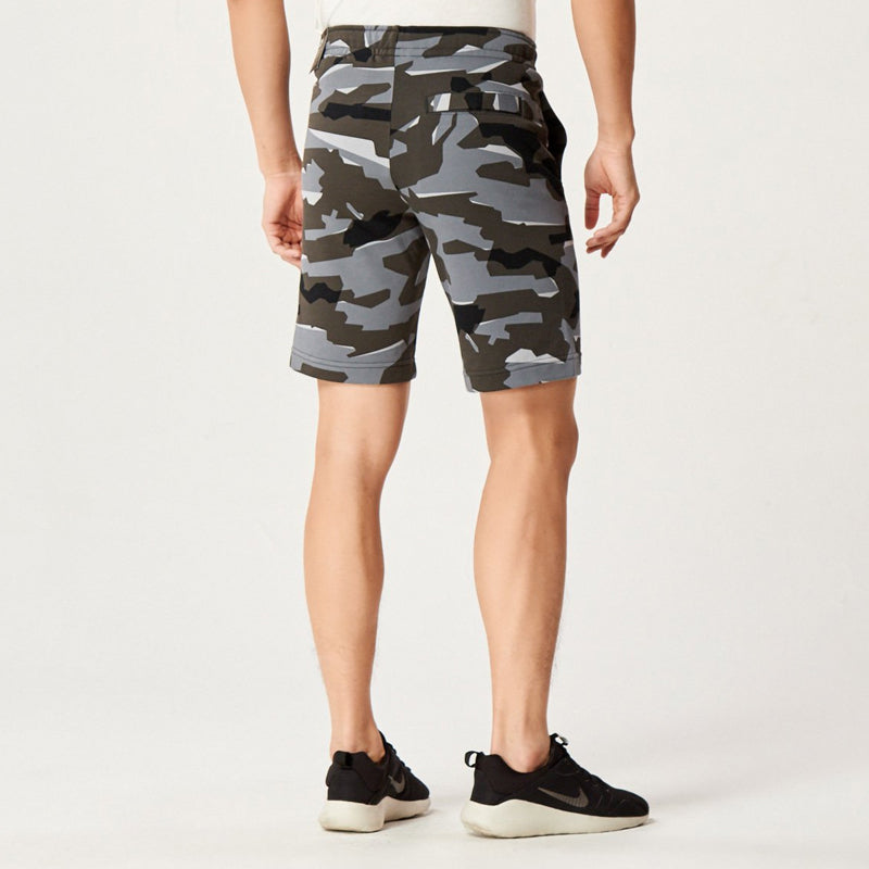 Nike Large Logo Printing Drawstring Shorts Gray Camouflage AQ0603-065