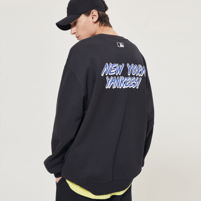 MLB New York Yankees Logo Printing Long-Sleeve Fleece Unisex Black 31MT04941-50L