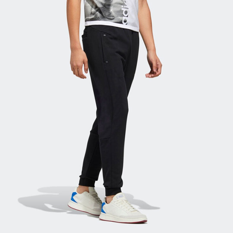 adidas neo Casual Breathable Bundle Feet Sports Long Pants Black FN6460
