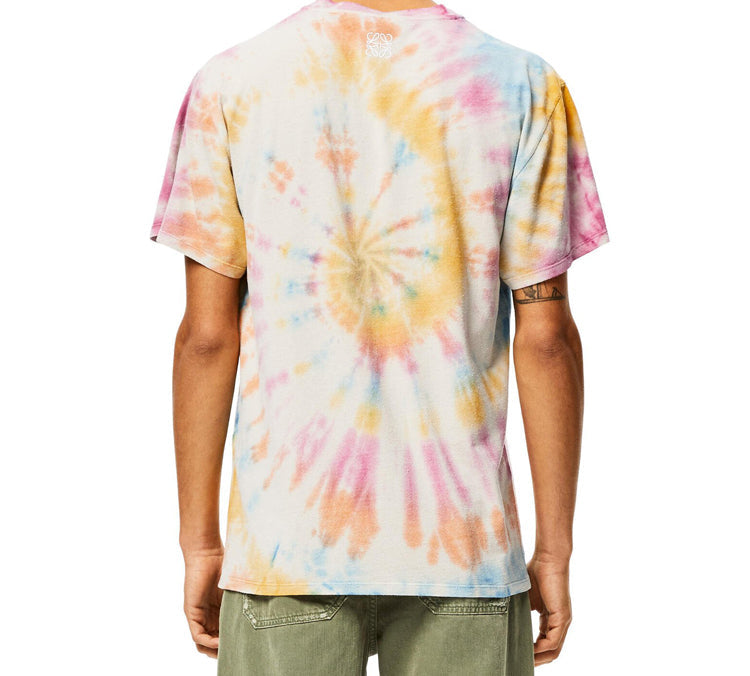 LOEWE Tie Dye Smiling Face Printing Short Sleeve Unisex Multicolor H616341X79-9990
