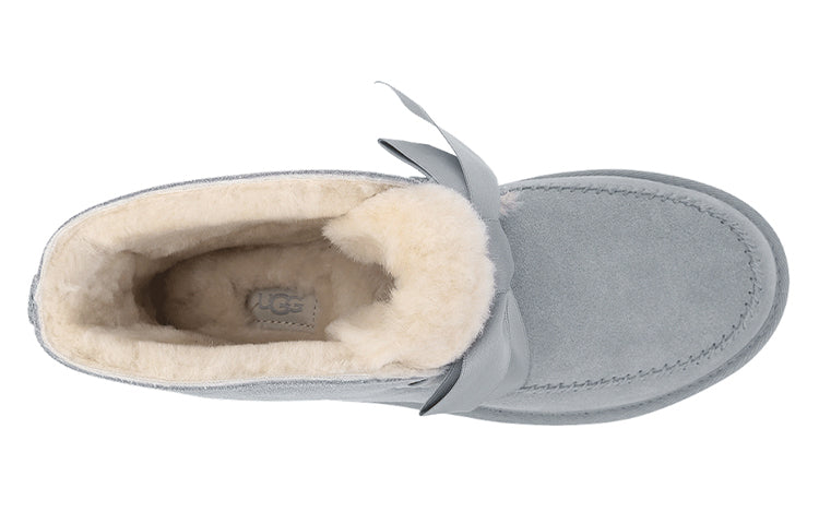 (WMNS) UGG Kallen Lace Lacing Mid Tops Fleece Lined Gray 1119934-LGRY