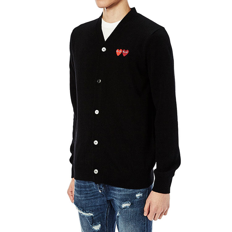 COMME des GARCONS PLAY Cardigan With Double Emblems 'Black' AZ-N058-051-1