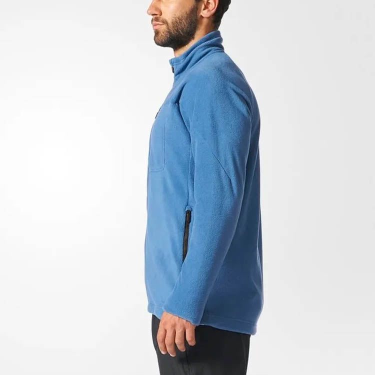 adidas Casual Sports Fleece Stand Collar Slim Fit Jacket Blue BP9686