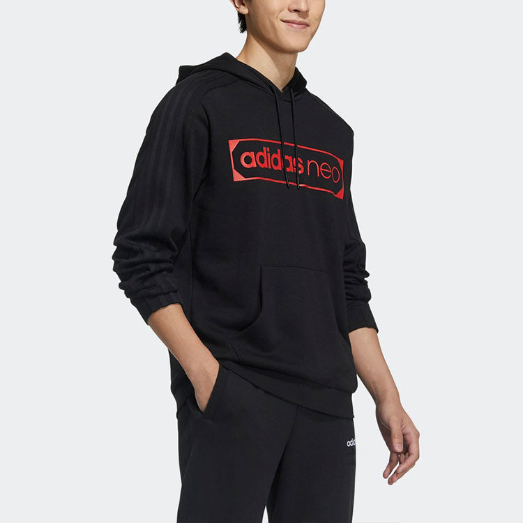 Men's adidas neo Logo Printing Sports Fleece Lined Black GP4851