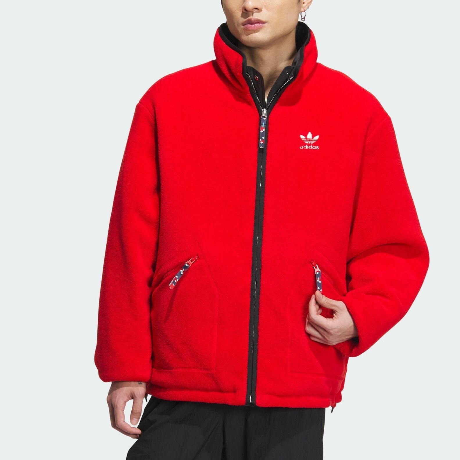 adidas Originals x Feifei Ruan Reversible Sherpa Jackets Asia Sizing 'Black Red' IX4209