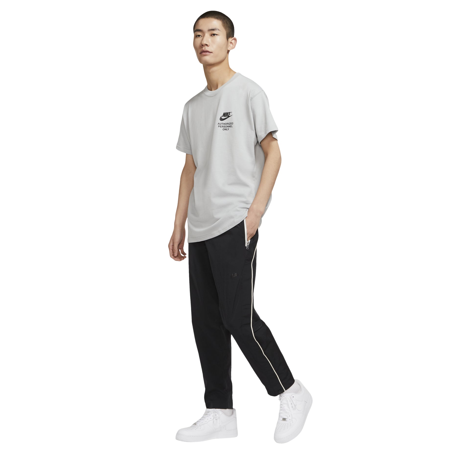 Nike Printing Alphabet Logo Round Neck Cotton Short Sleeve Gray DM6428-077