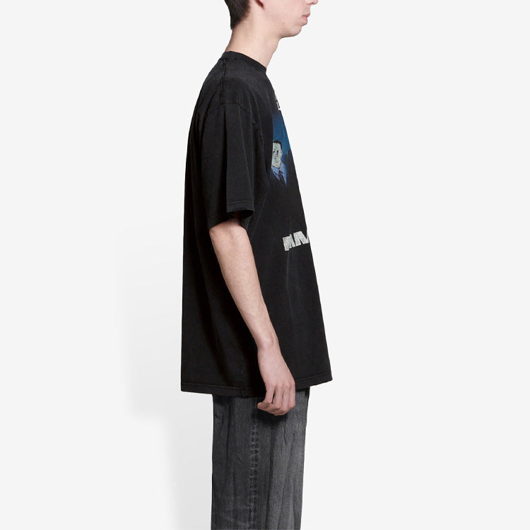 Men's Balenciaga Rammstein Germany Band Crossover Short Sleeve Black 651795TLV511000