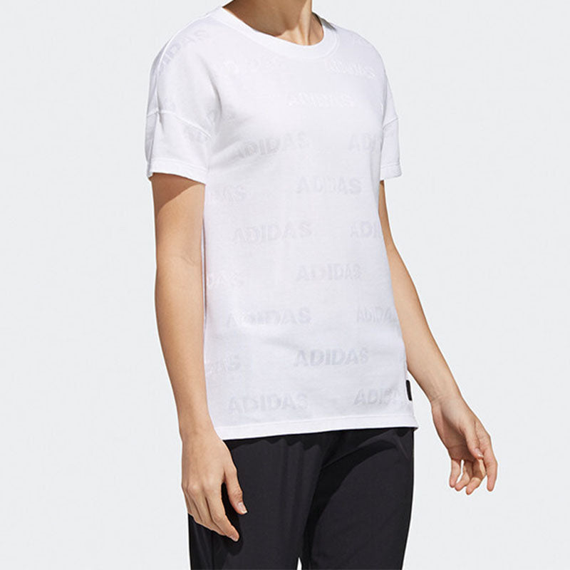 (WMNS) adidas Sports Stylish Round Neck Pullover Short Sleeve White FK3518