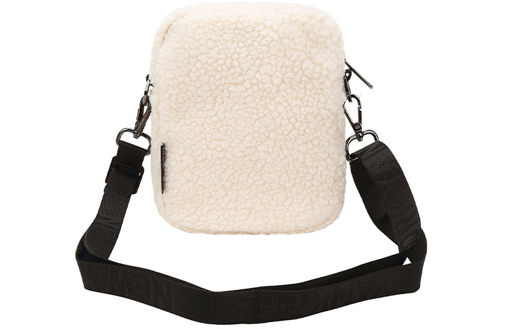 MLB NY New York Yankees Polar Fleece Wool Crossbody Bag Mini White 32BGDF011-50I