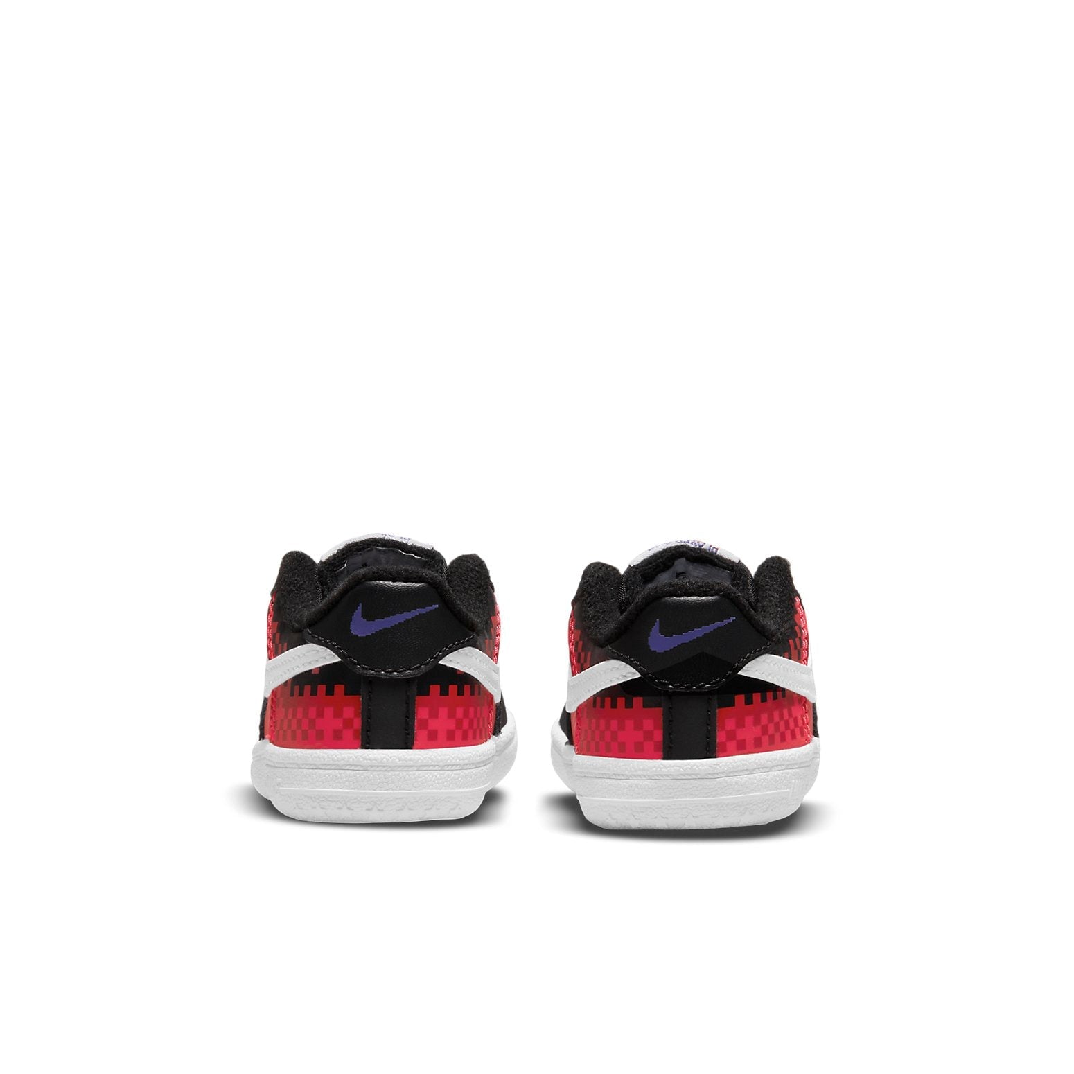 (TD) Nike Force 1 Cot Low Tops Casual Skateboarding Shoes Black Red DQ0641-600