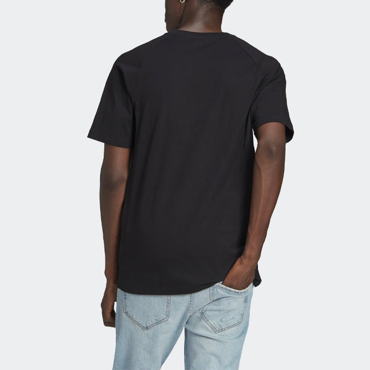 adidas originals Logo Embroidered Sports Round Neck Short Sleeve Black GQ8919