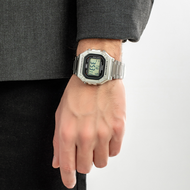 CASIO Men's YOUTH Digital Multi Function Wrist Waterproof Mens Silver Analog W-218HD-1AV