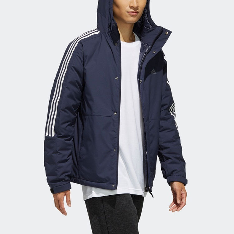 adidas 3st Down Jkt waterproof Outdoor Slim Fit hooded down Jacket Blue EH3997