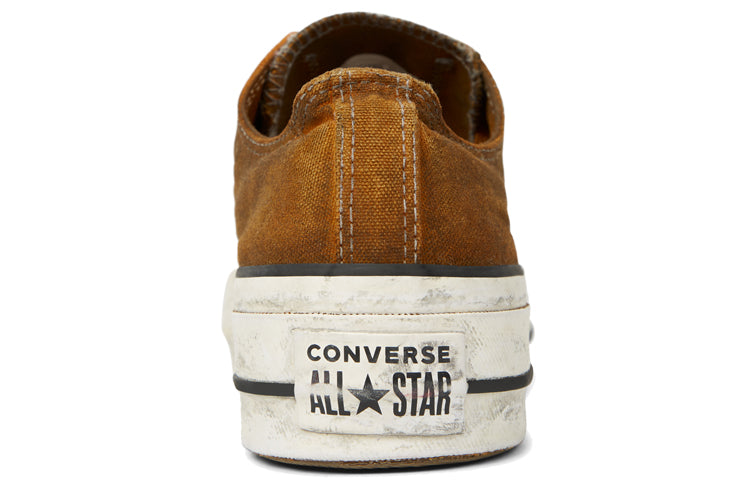 (WMNS) Converse Chuck Taylor All Star Canvas Rust Platform Low Top Thick Sole Dirty Shoes Yellow White 565762C