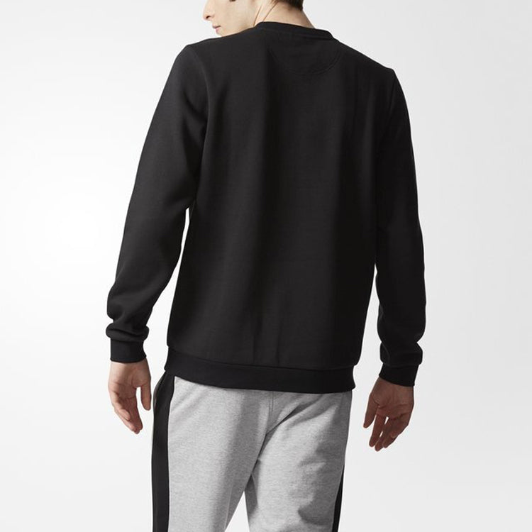 adidas neo Chessboard Logo Print Casual Long Sleeve Sweatshirt Black CD2339