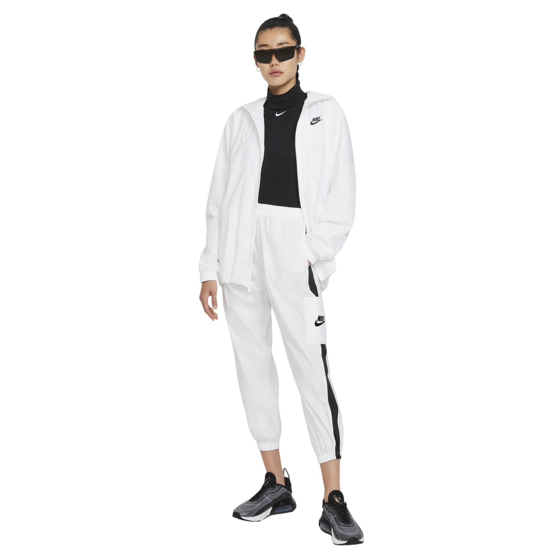 (WMNS) Nike Sportswear Woven Pants  'White Black' CJ7347-100