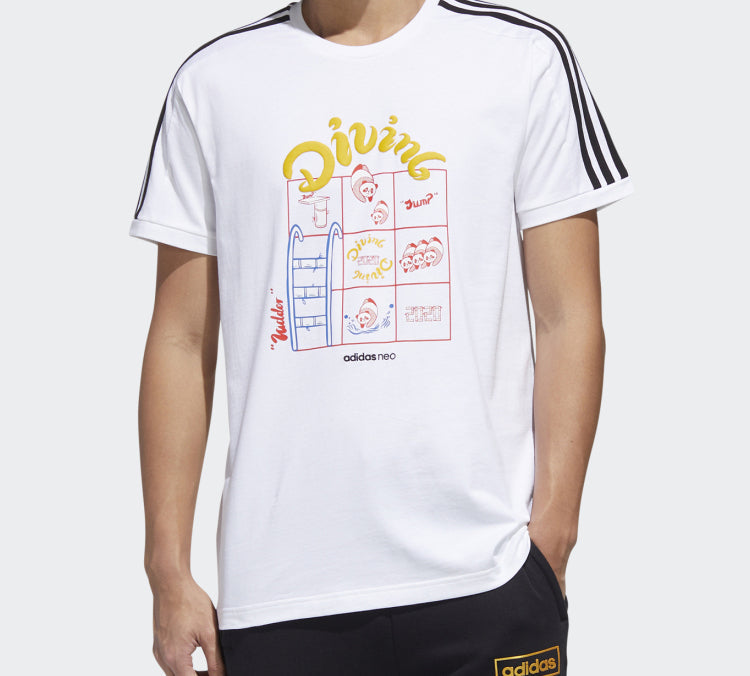 adidas Neo M PNDA 3S LG T T-Shirt 'White' GK1542