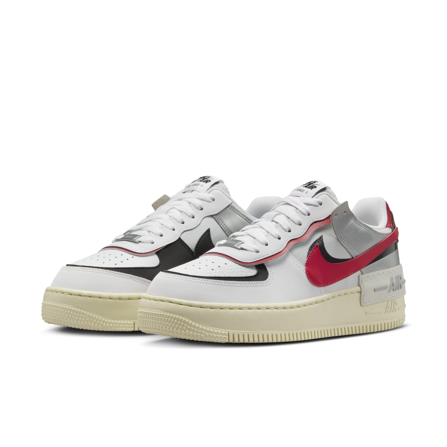 (WMNS) Nike Air Force 1 Shadow 'White Silver Red' FN6335-100