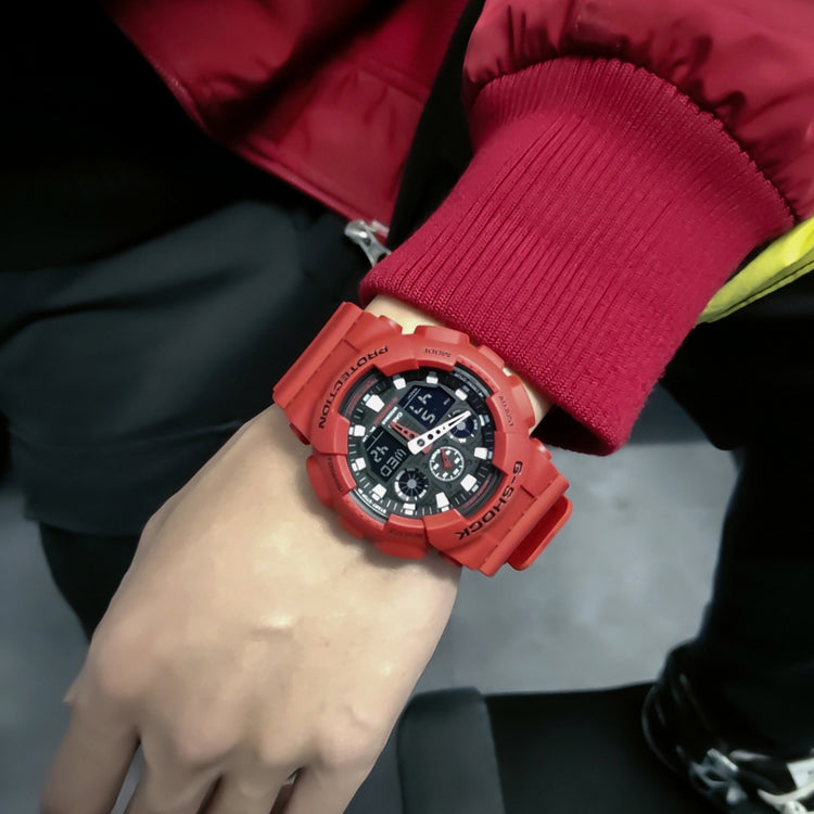 CASIO G-Shock Analog-Digital 'Red' GA-100B-4ADR