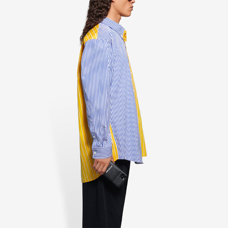 Men's Balenciaga SS21 Stripe Loose Sleeve Shirt 658850TIM369086