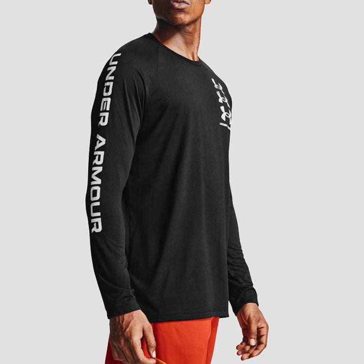 Under Armour Tech Triple Logo Long Sleeve Shirt 'Black' 1357239-001