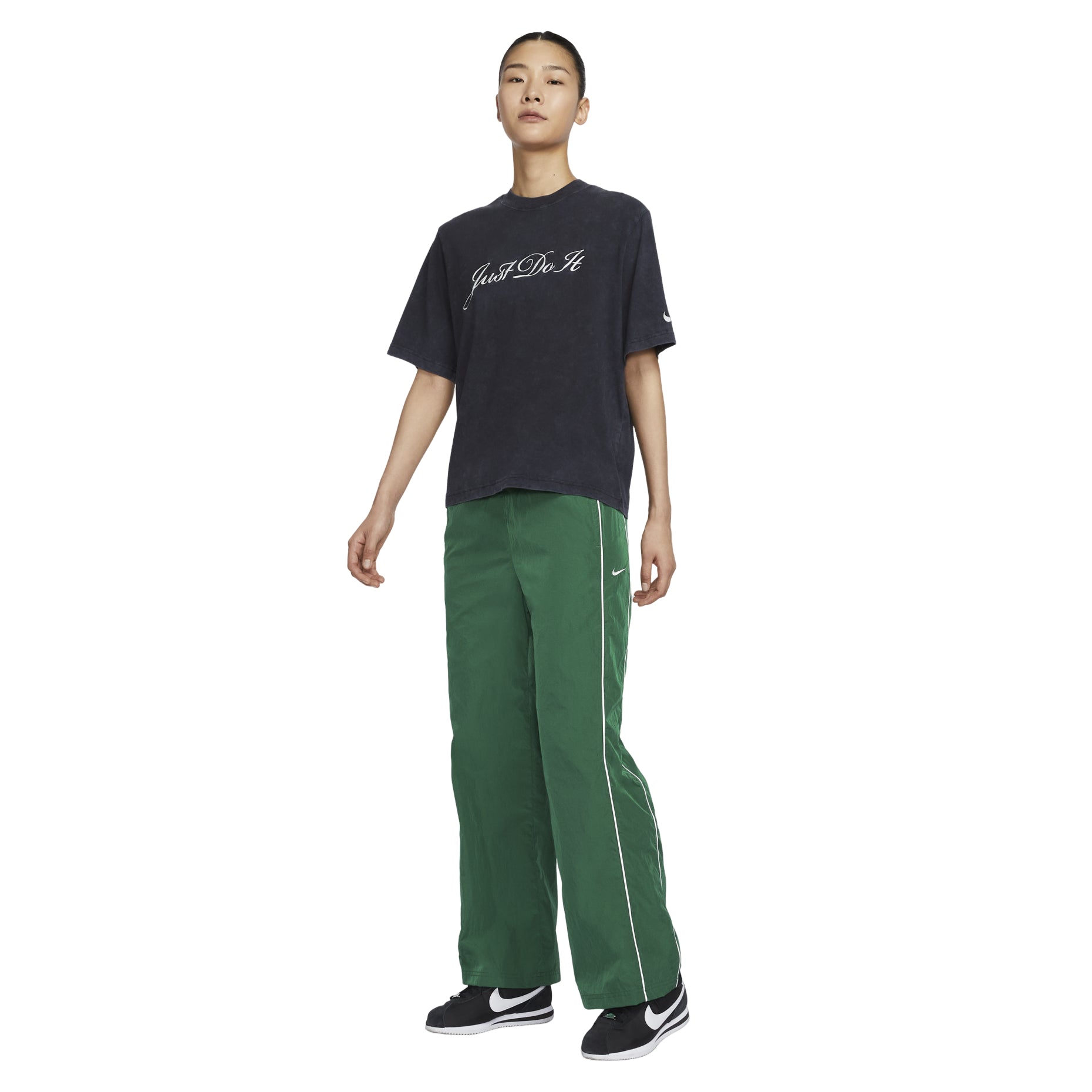 (WMNS) Nike Windrunner High-Waisted Woven Open-Hem Pants Asia Sizing 'Gorge Green' FV7656-300