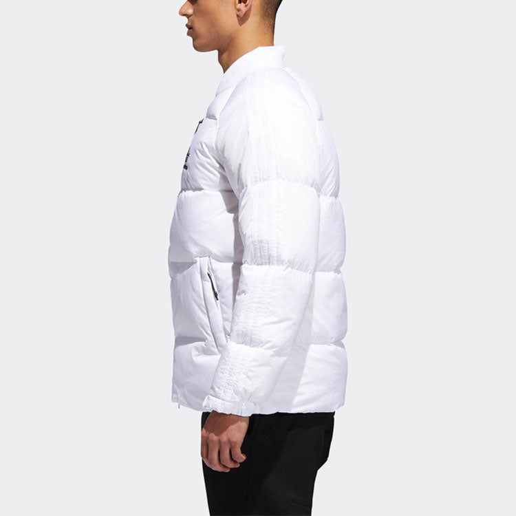 adidas originals Baseball Collar Casual Sports Stay Warm Down Jacket White BR4799