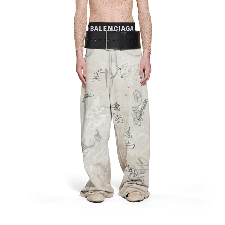 Balenciaga Graffiti Baggy Pants 'Grey' 745223TBP475411