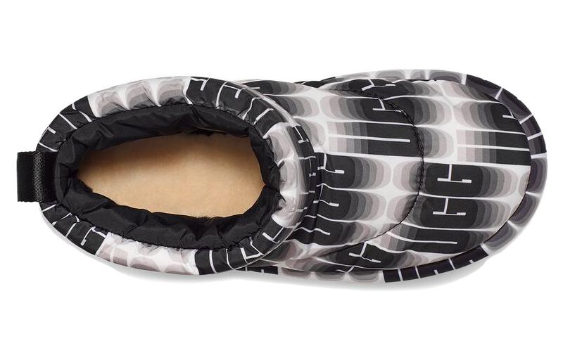 (WMNS) UGG Classic Maxi Wavelength Mini Boot 'Black and White' 1132915-BWHT