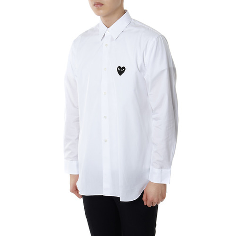 COMME des GARCONS PLAY Black Emblem Button Down 'White' AZ-B004-051-2