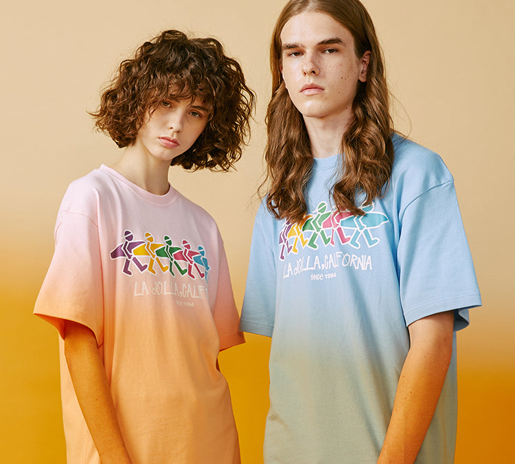 PJ's Vigor Pattern Printing Short Sleeve Unisex Blue 20SSTS1027-P