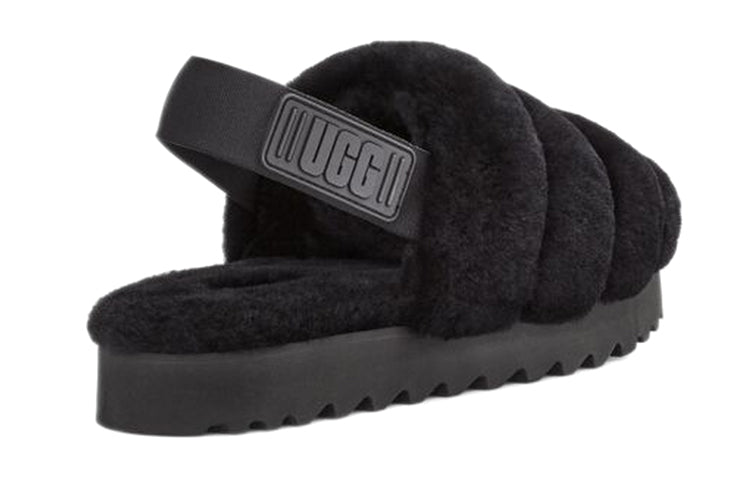 (WMNS) UGG Bulky Silhouette Fluff Slippers 'Black' 1121751-BLK