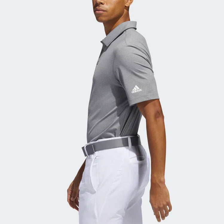 adidas Solid Color Casual Breathable lapel Short Sleeve Polo Shirt Gray FS8747
