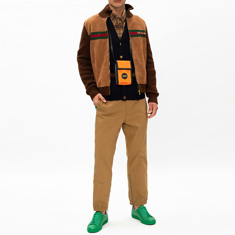 Gucci SS21 Side Stripe Pants Zipper Athleisure Casual Sports Pants Khaki 615775-XDBBH-2109