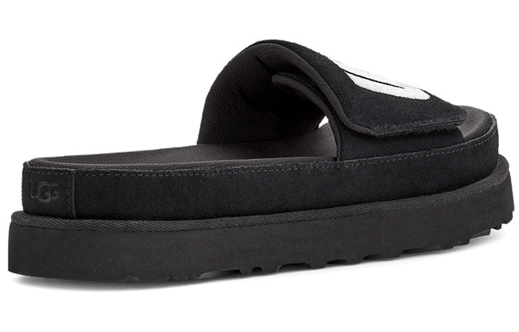 (WMNS) UGG Laton Slide Black Silver Slippers 'Black Silver' 1110110-BSVR