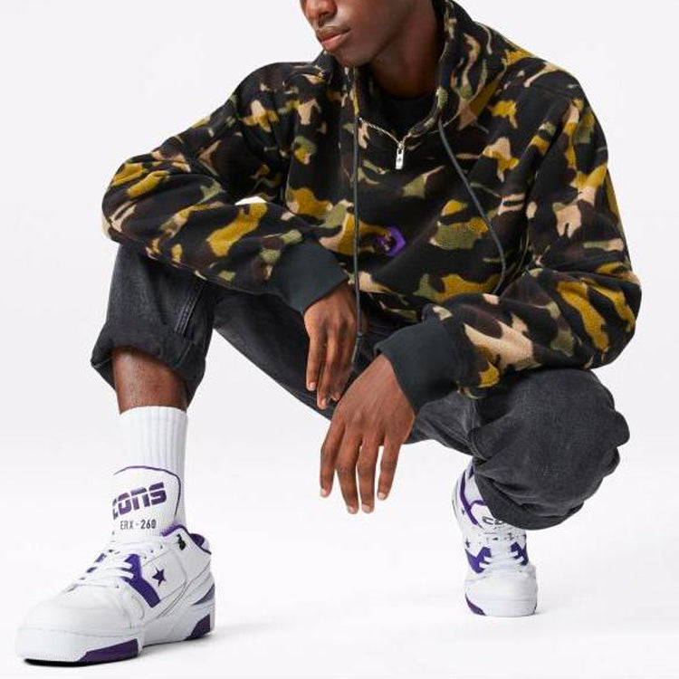 Converse Polar Fleece Archive Camo Funnel Top Sweatshirt Asia Sizing 'Camo Green' 10018304-A01