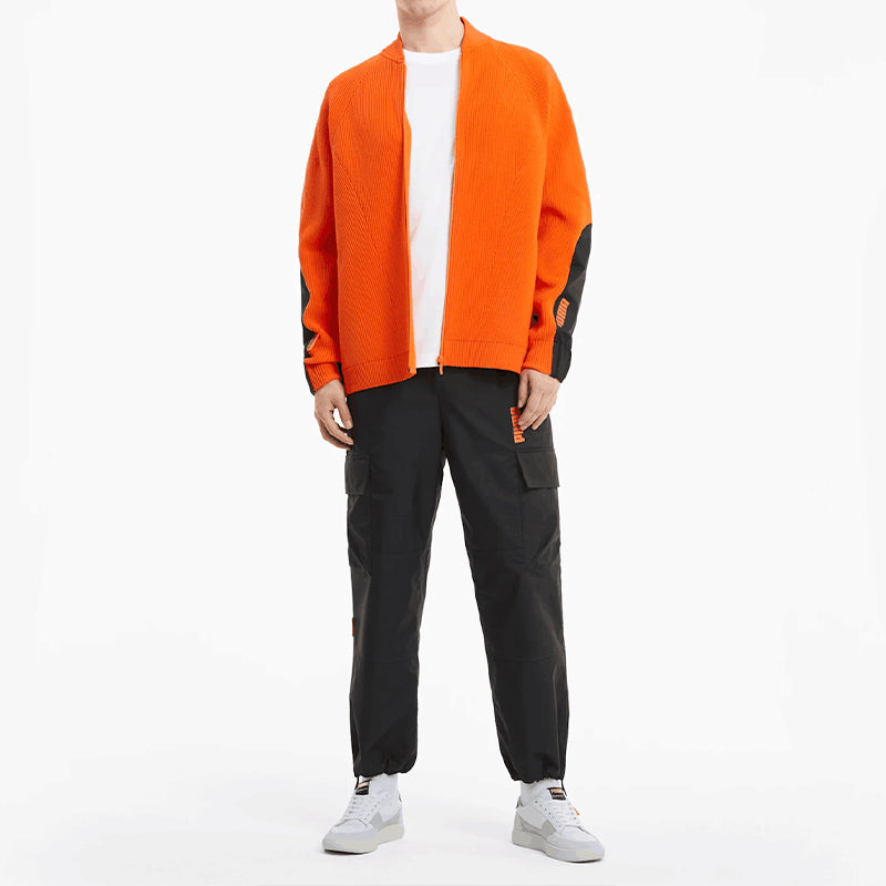 PUMA x Central Saint Martins Crossover Casual Loose Stand Collar Knit Jacket Flame Orange 598588-23