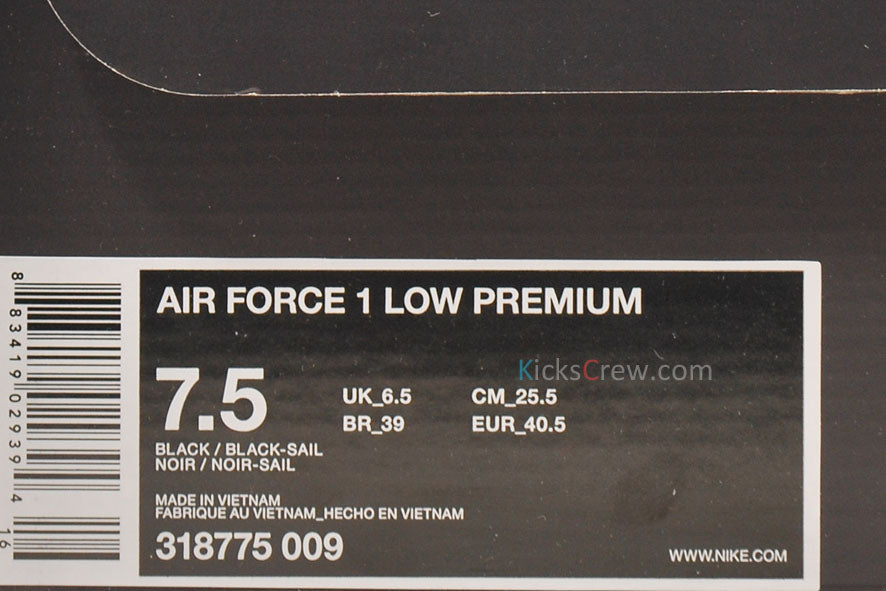Nike Air Force 1 Low 'Premium Black' 318775-009