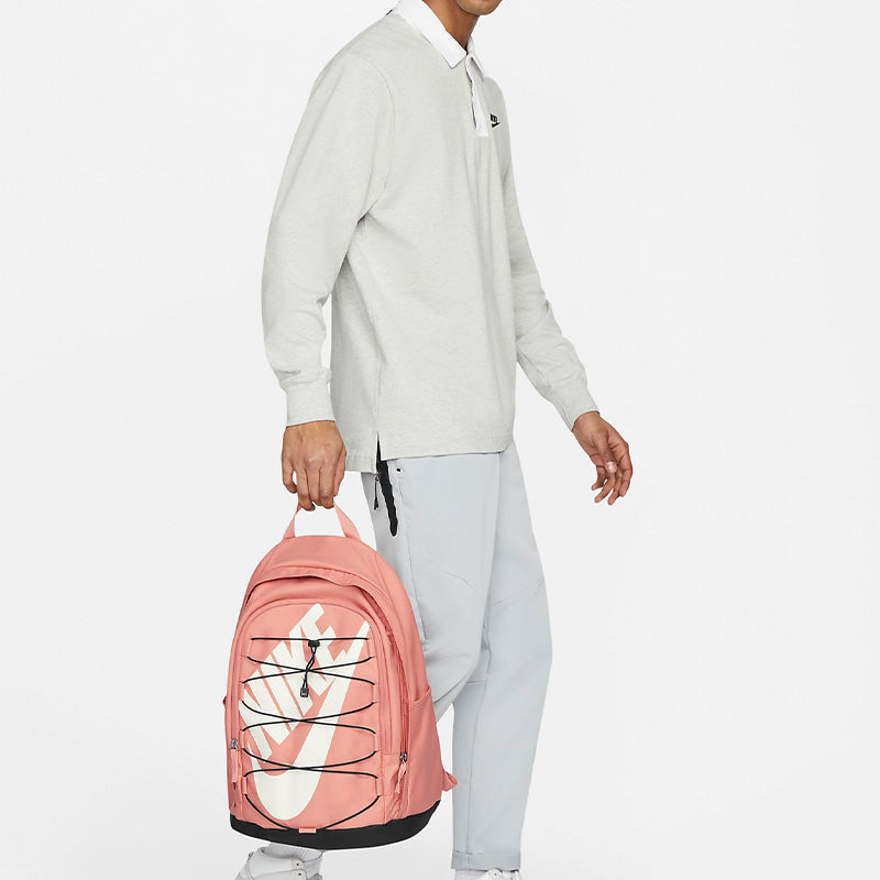 Nike Hayward Logo Straps Large Capacity Colorblock Backpack One Size Black Pink Blackpink DV1296-824