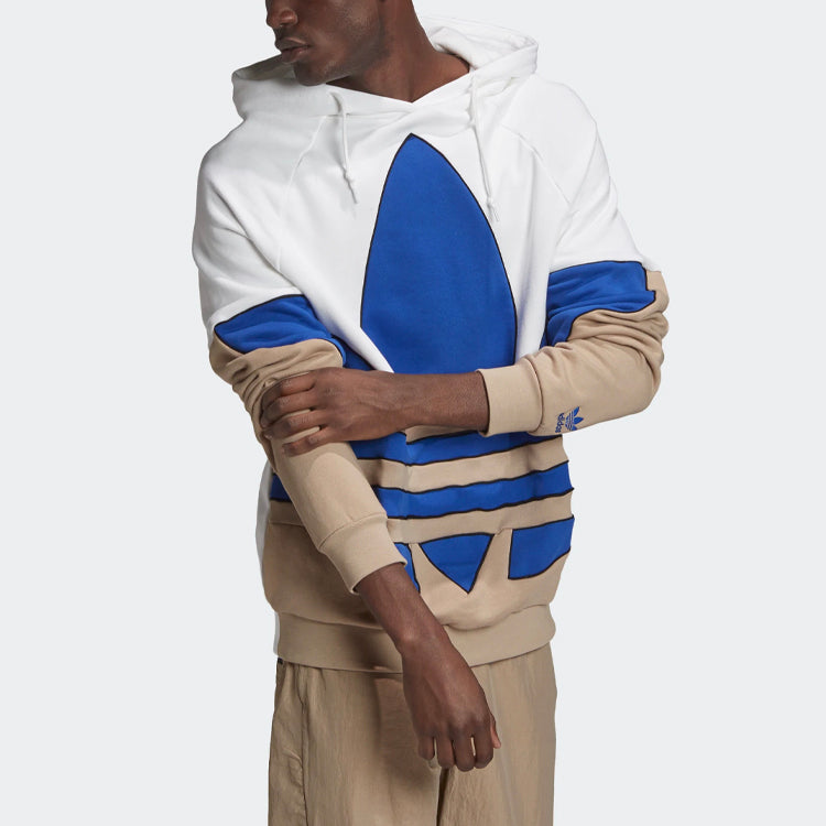 adidas originals Large logo Printing Colorblock Sports hooded Jacket White GE6225