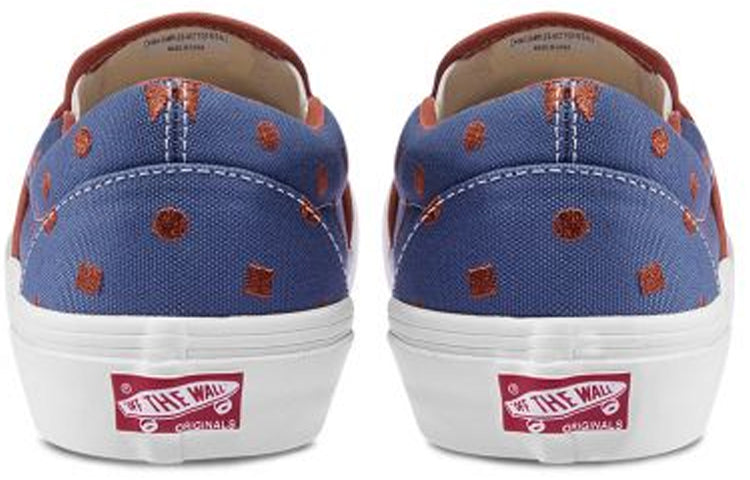 Vans OG SLIP-ON LX Shoe Geometry Pattern Casual Skateboarding Shoes Blue VN0A3AV7VZE