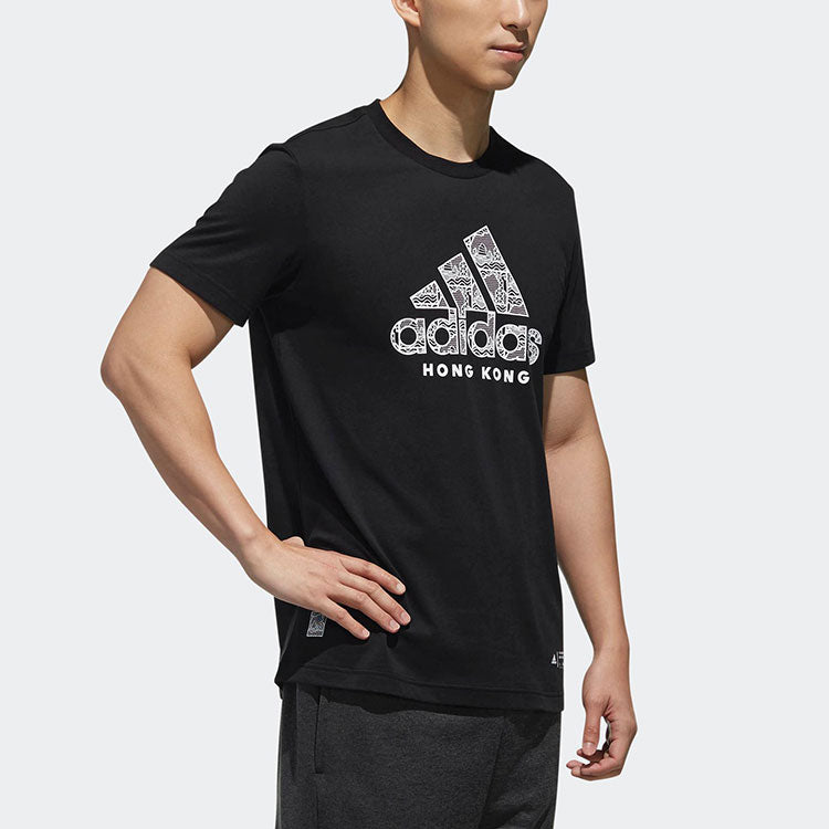adidas Kc Graphic Casual Printing City Round Neck Short Sleeve Black DY8743