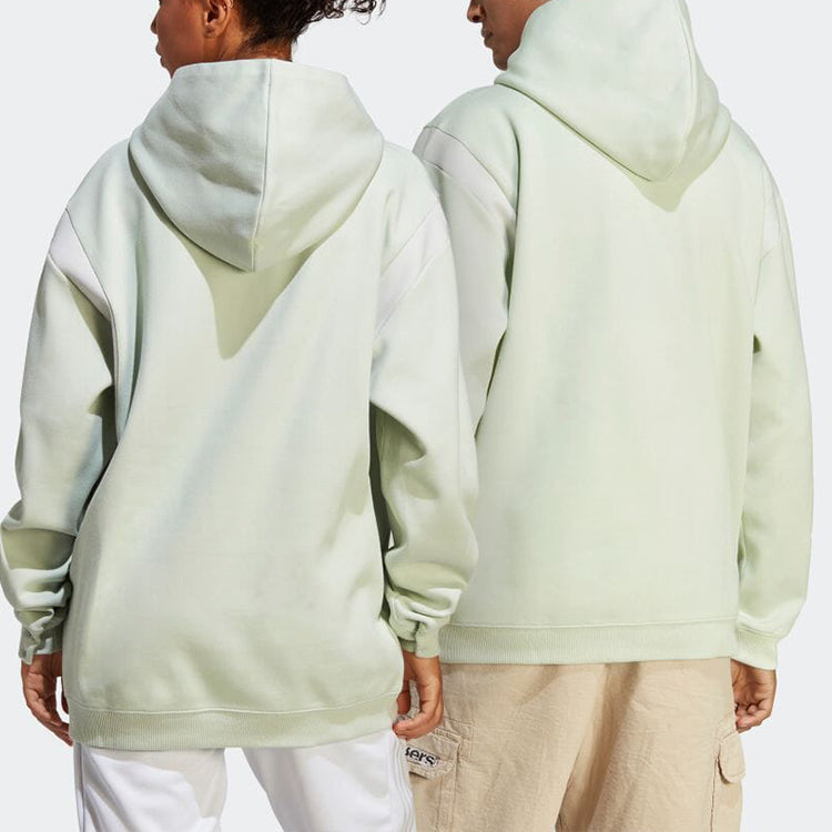 adidas Solid Color Drawstring Hooded Pullover Long Sleeves Hoodie Unisex Flax Green HS5907
