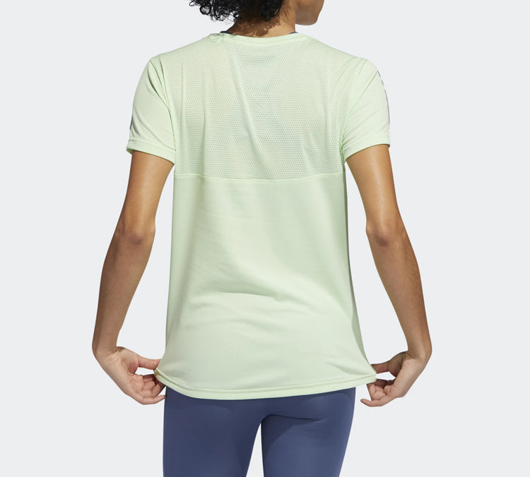 (WMNS) adidas Own The Run Tee Reflective Printing Sports Short Sleeve Green DZ2272