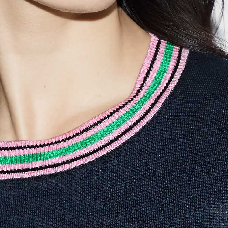 (WMNS) Gucci Fine Knit Sweater With Embroidery 'Navy' 782254-XKD0I-4215